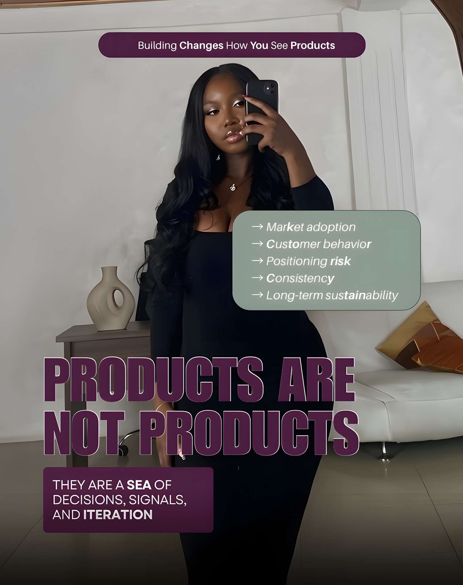 “Products are not products; they are a sea of decisions, signals, and iteration”, one of Vanessa's published analyses